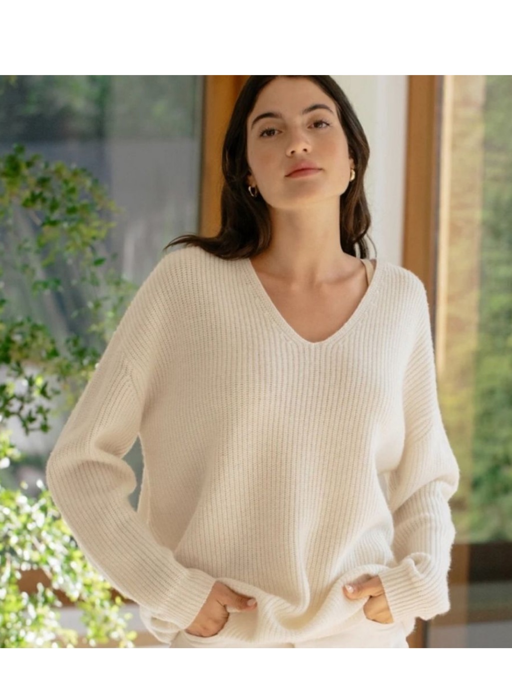 Jenni Kayne Cabin Sweater In Ivory Size Medium